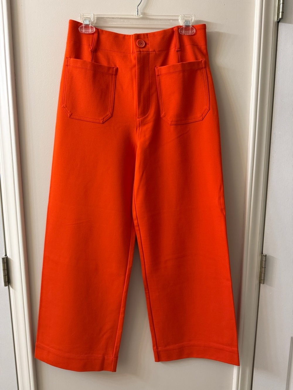 Jones New York Wide Leg Cropped Pants in Bright Orange